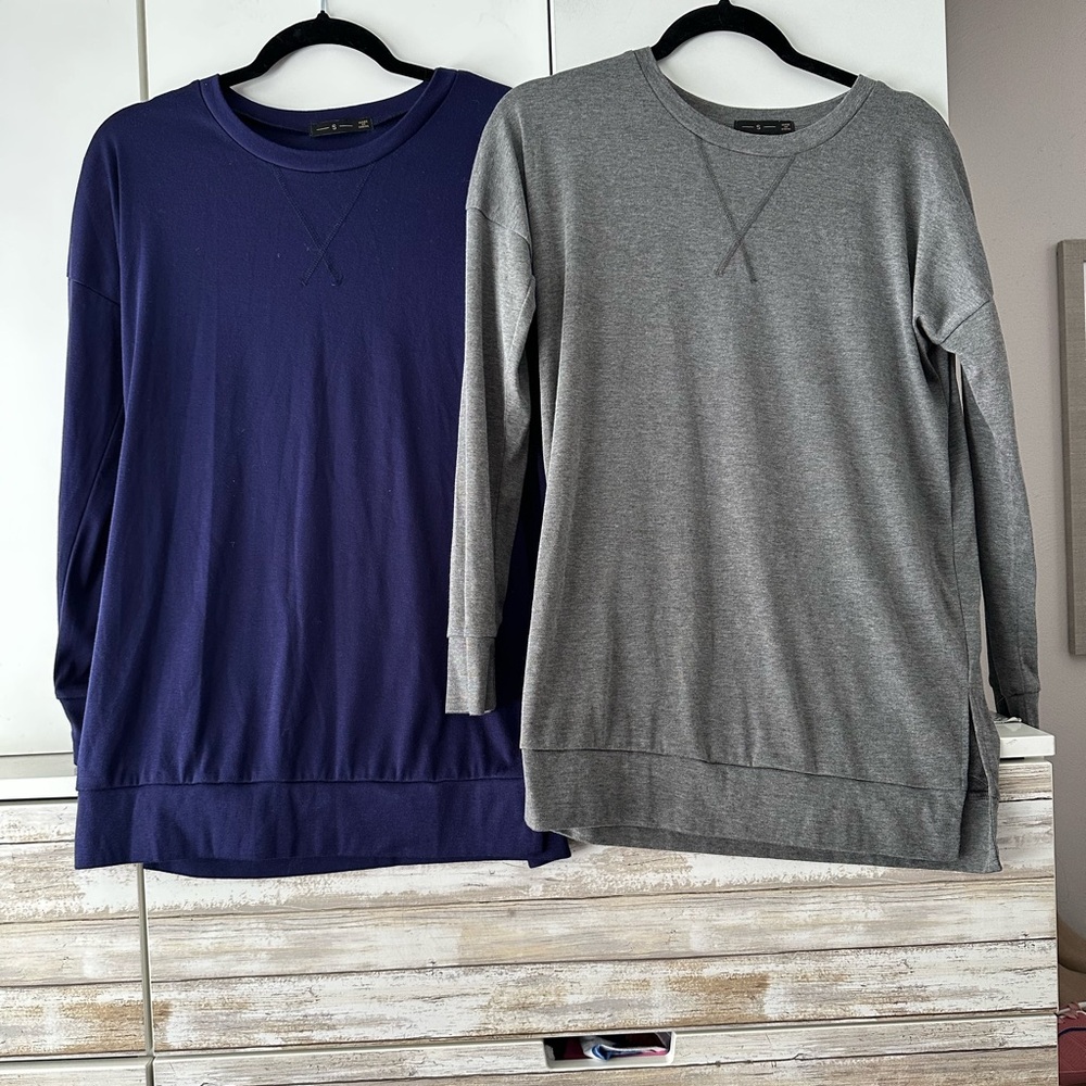 👕 Men’s Crew Neck Long Sleeve Shirts Bundle Gray Blue Sz S